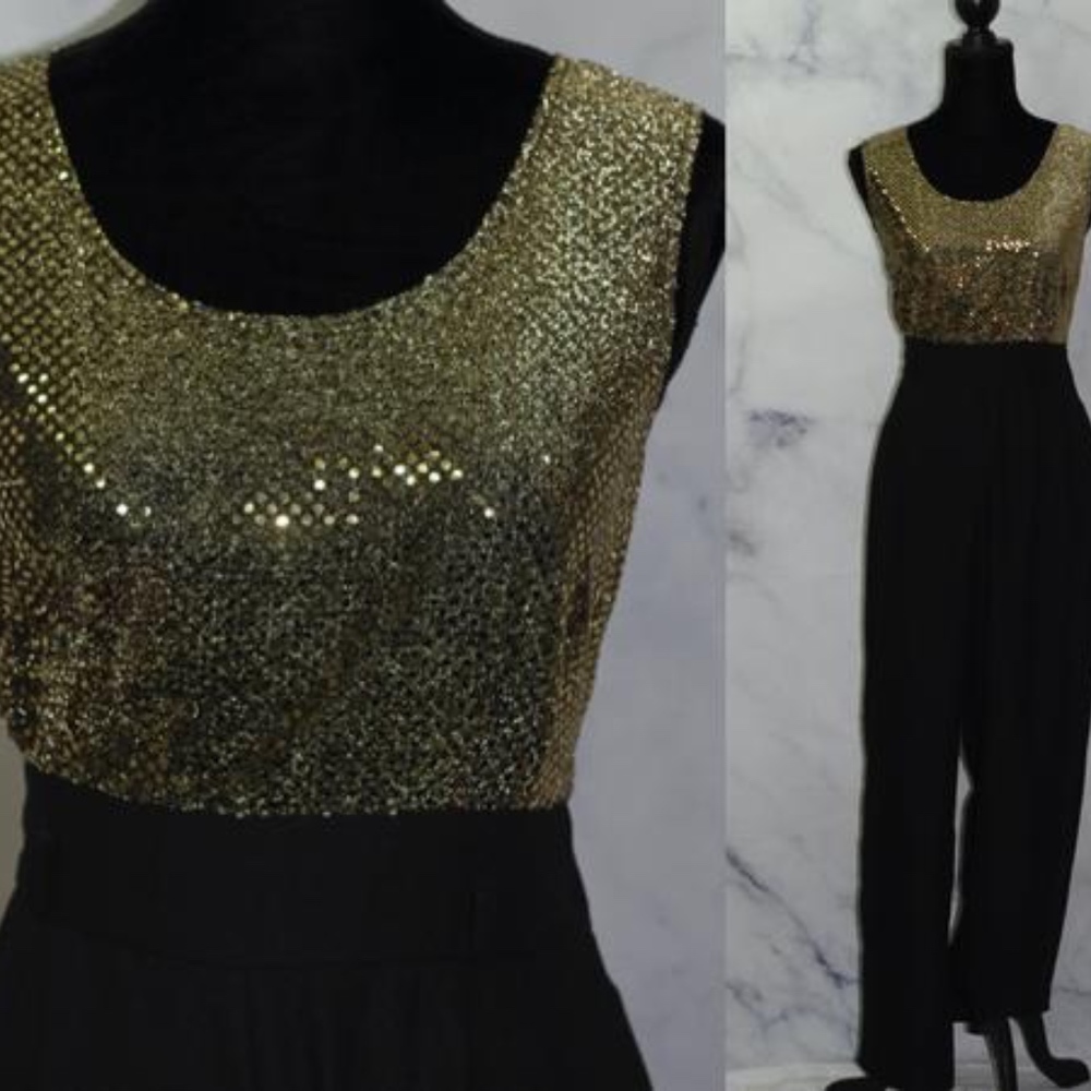 John Roberts Gold Metallic & Black Jumper (10T)